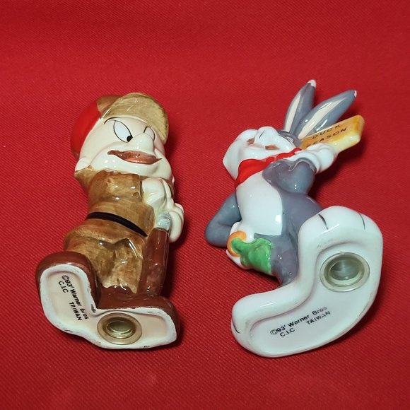VTG Warner Brothers Elmer Fudd And Bugs Bunny Salt & Pepper Set 1993 - Picture 5 of 16
